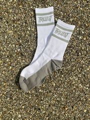 Two Stripe Logo Socks - White/Gray