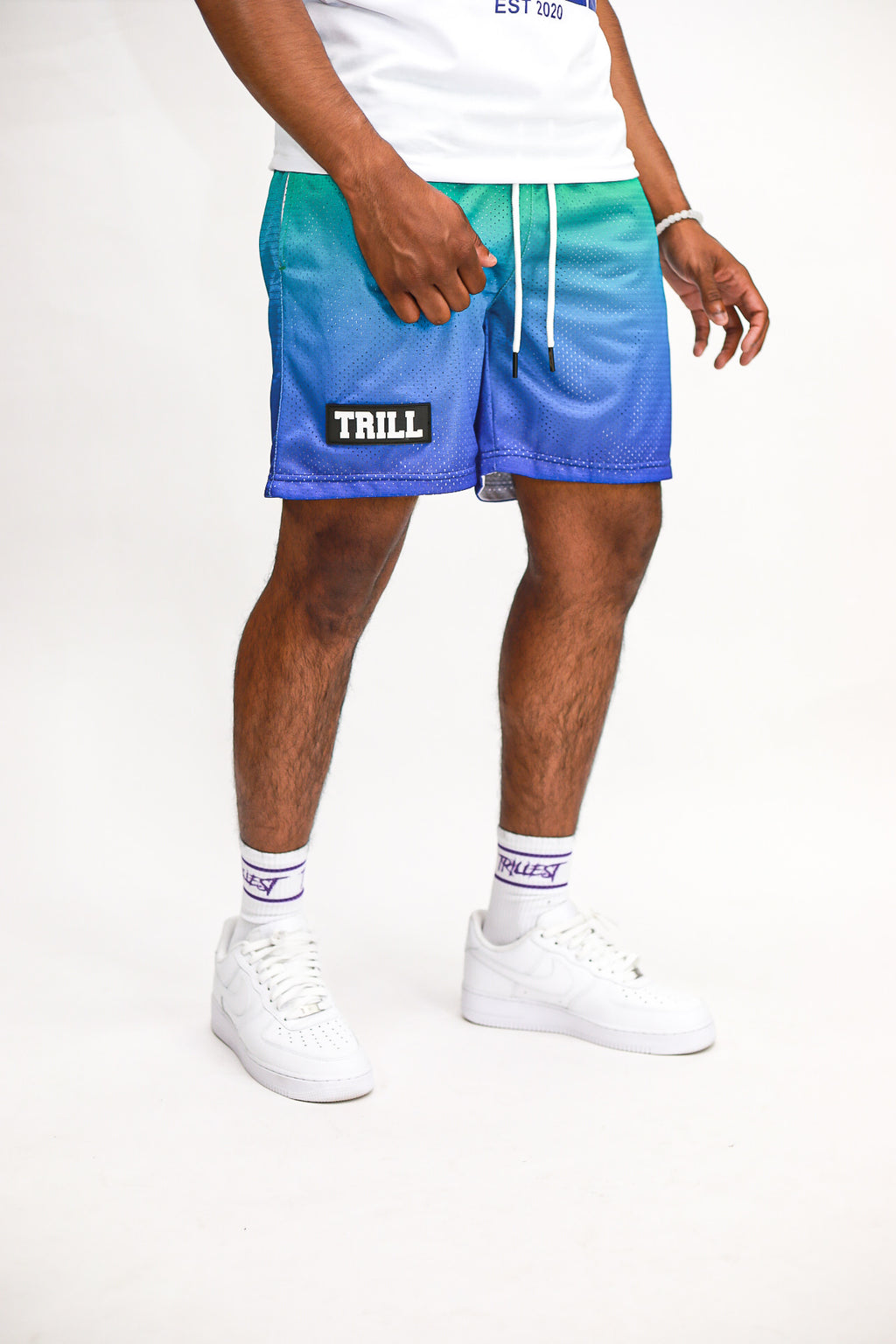 Ombre Mesh Shorts - Green\Royal Blue