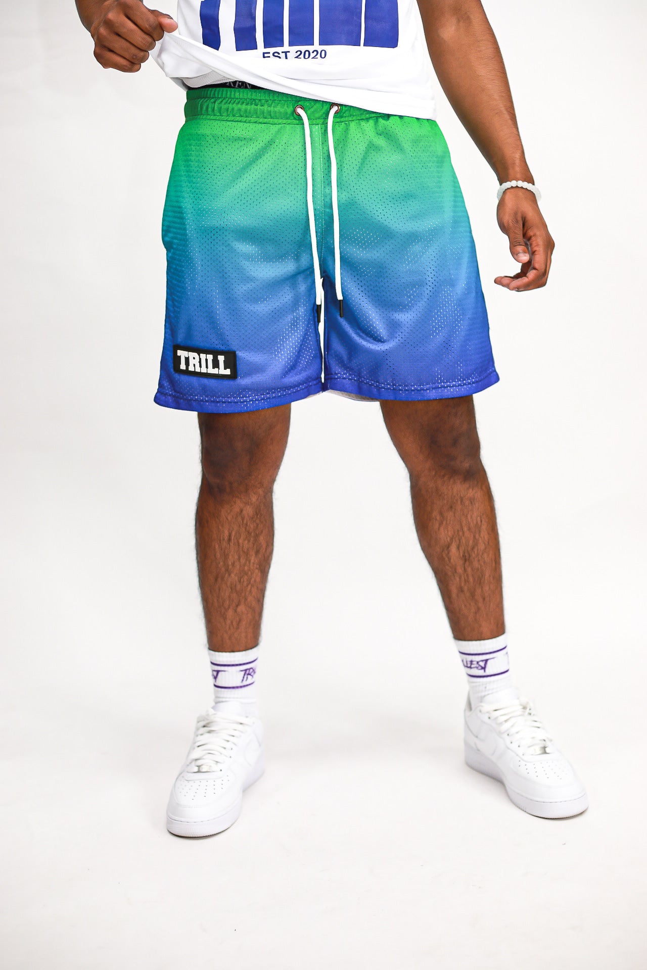 Ombre Mesh Shorts - Green\Royal Blue