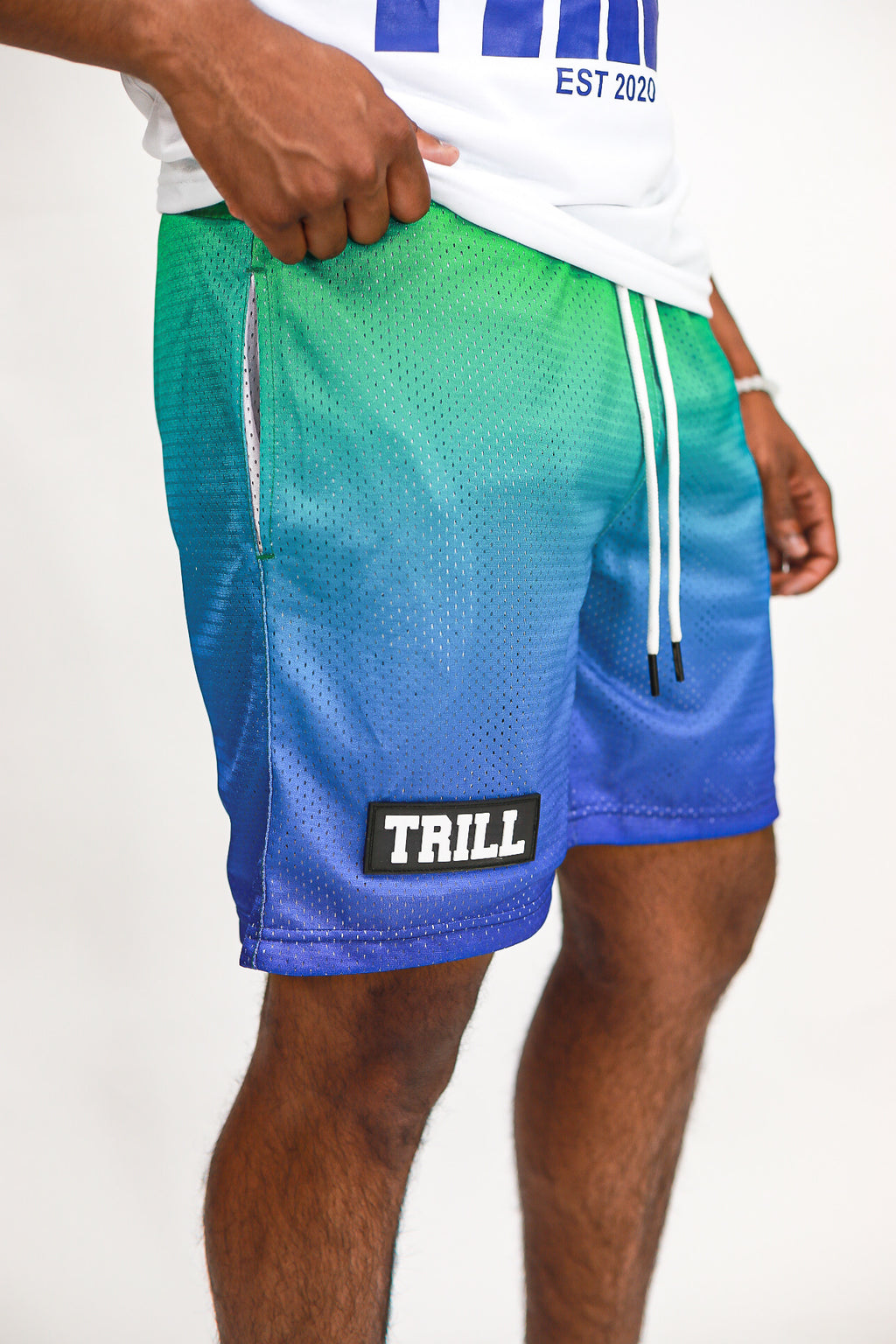 Ombre Mesh Shorts - Green\Royal Blue