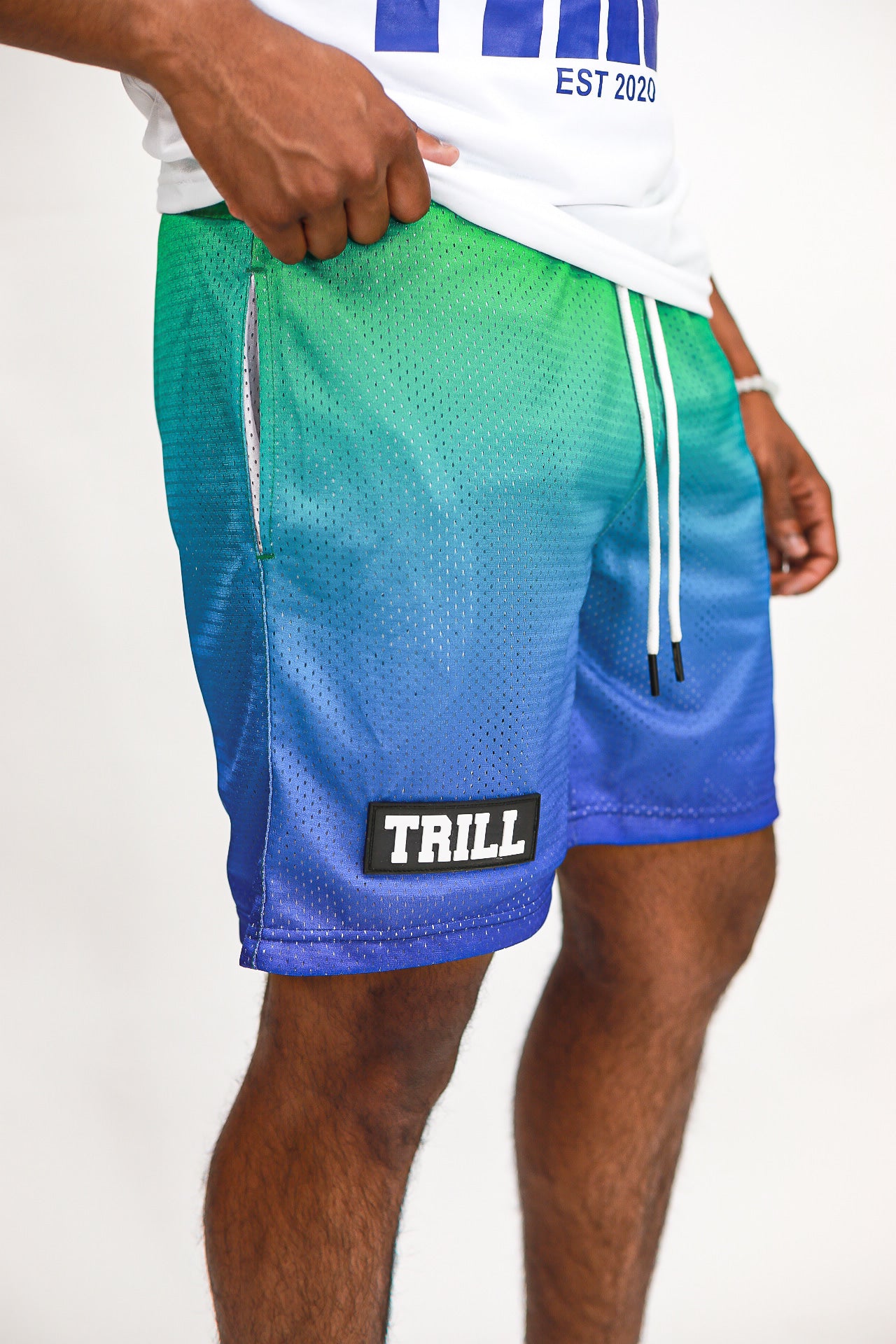 Ombre Mesh Shorts - Green\Royal Blue