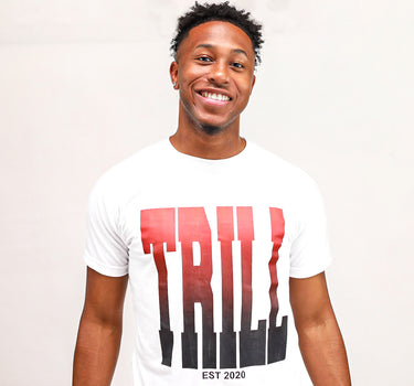 Ombre Trill Logo Tee - White\Red\Black