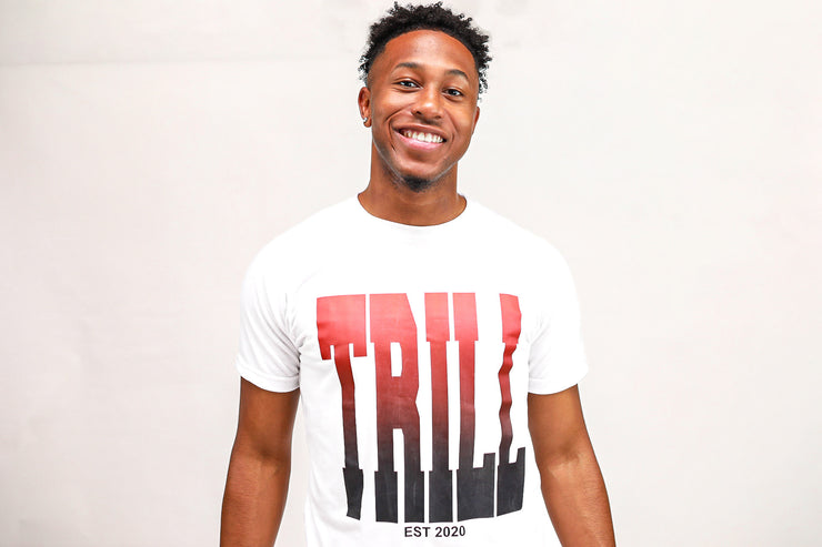 Ombre Trill Logo Tee - White\Red\Black