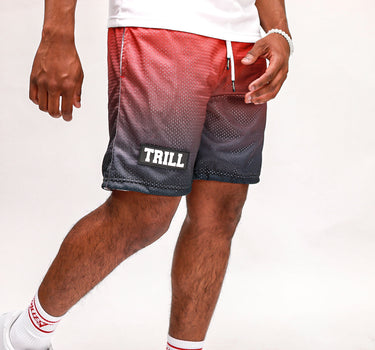 Ombre Mesh Shorts - Red\Black