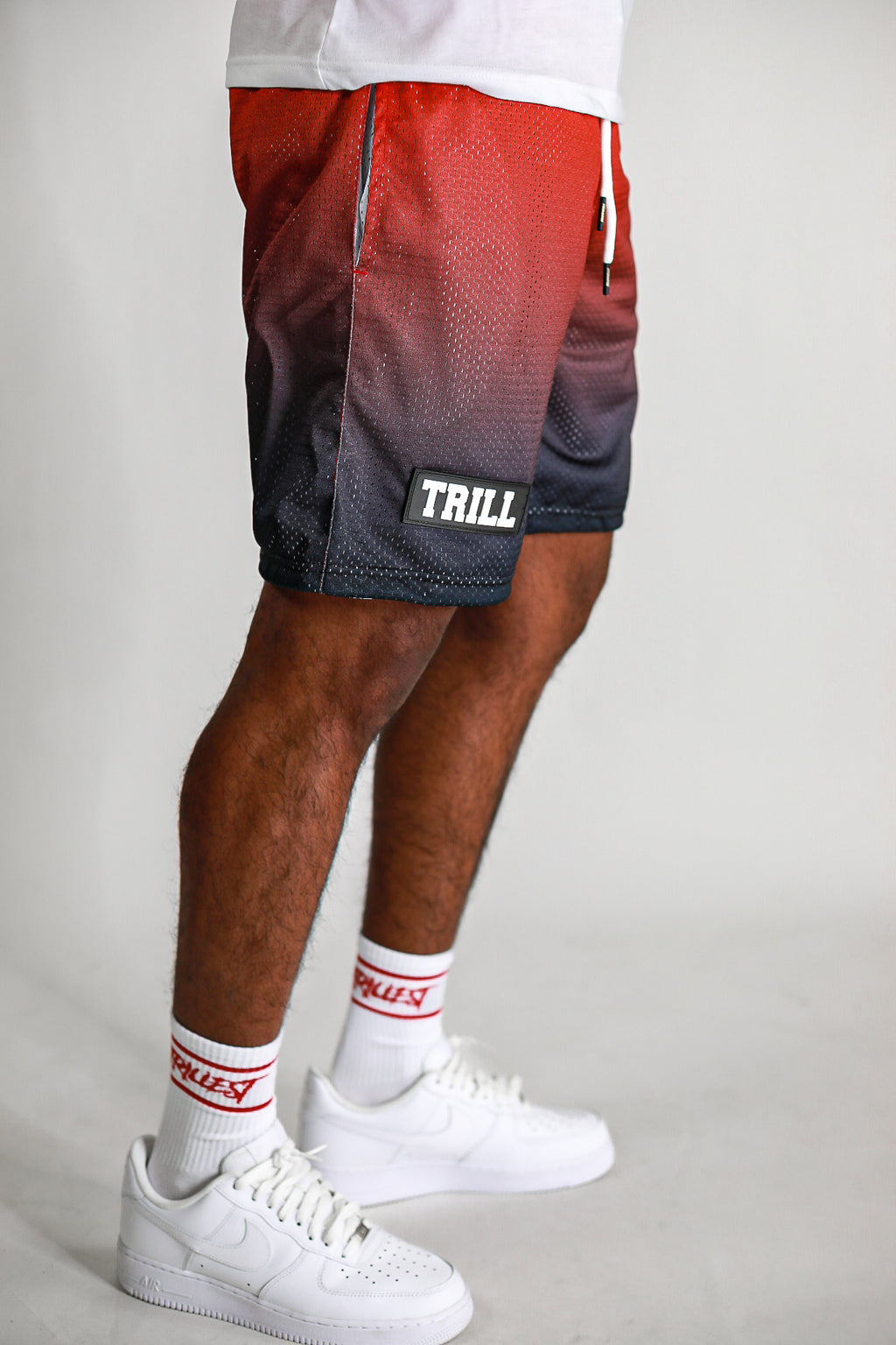 Ombre Mesh Shorts - Red\Black