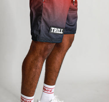 Ombre Mesh Shorts - Red\Black