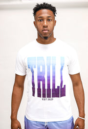Ombre Trill Logo Tee - White\Sky\Purple