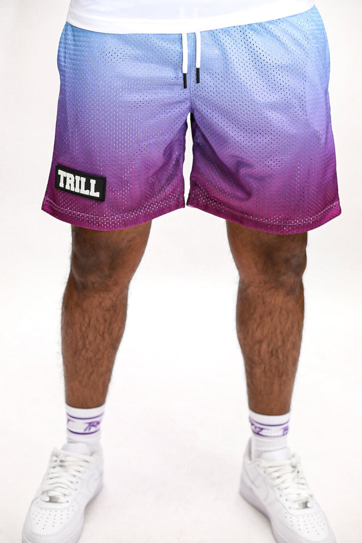 Ombre Mesh Shorts - Sky Blue\Purple