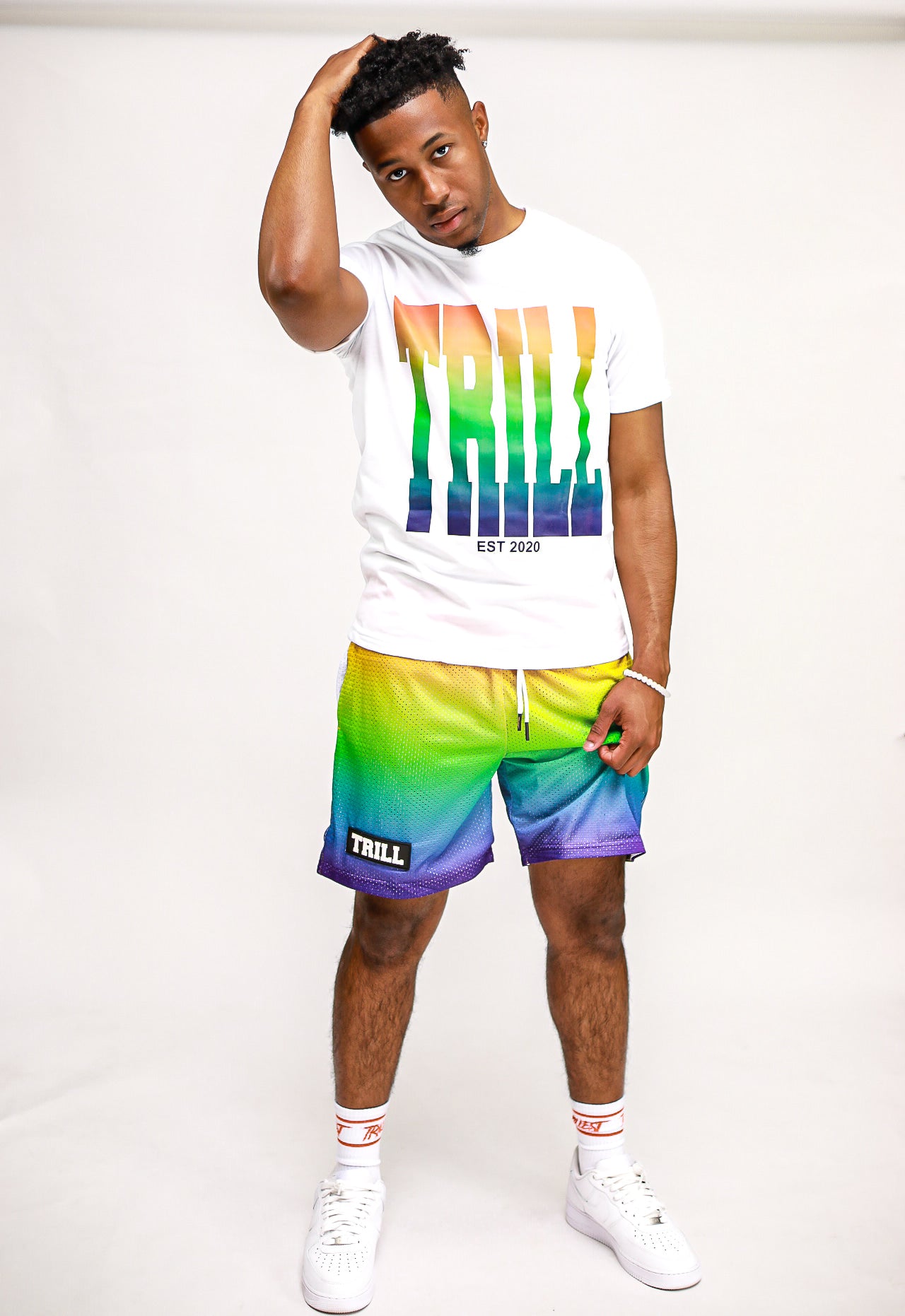 Ombre Mesh Shorts - Rainbow