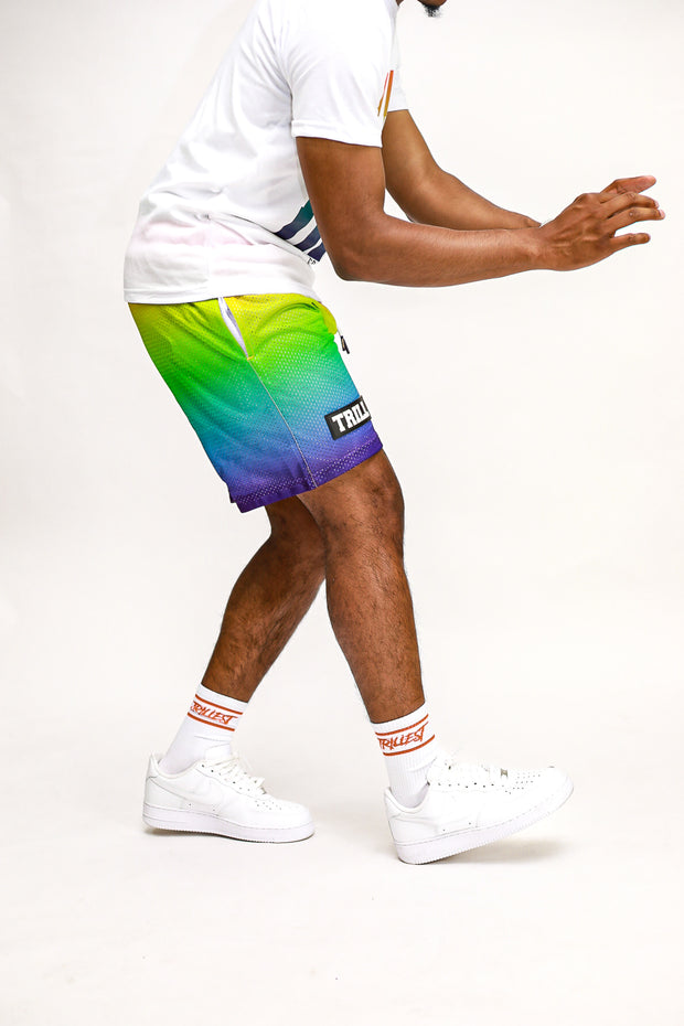 Ombre Mesh Shorts - Rainbow