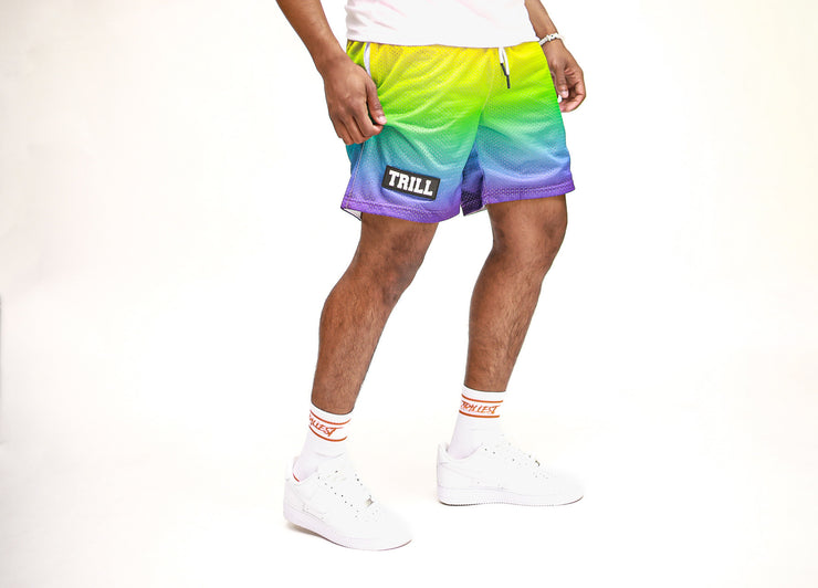 Ombre Mesh Shorts - Rainbow