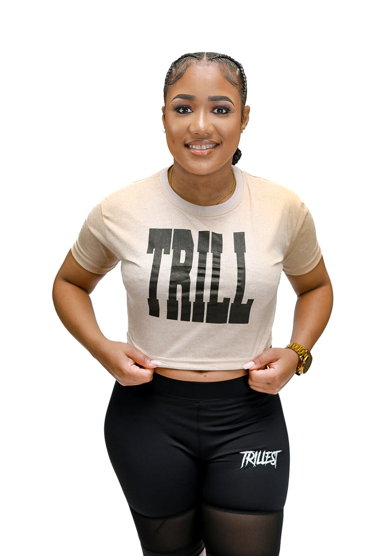 Trill Crop Top - Sand\Black