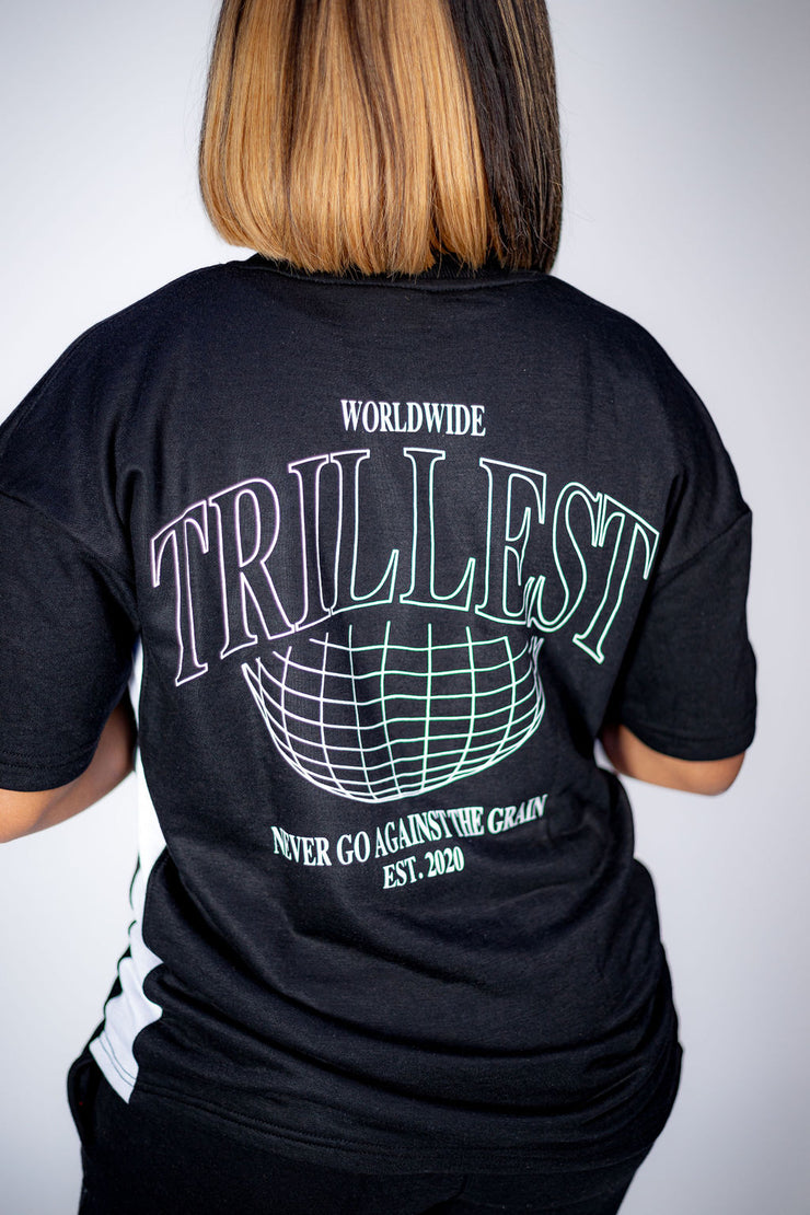 Trillest Worldwide Oversize Tee - Black\White