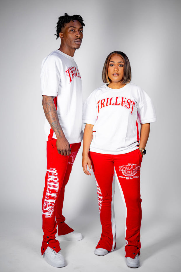 Trillest Flare Pants 3 Button - Red\White