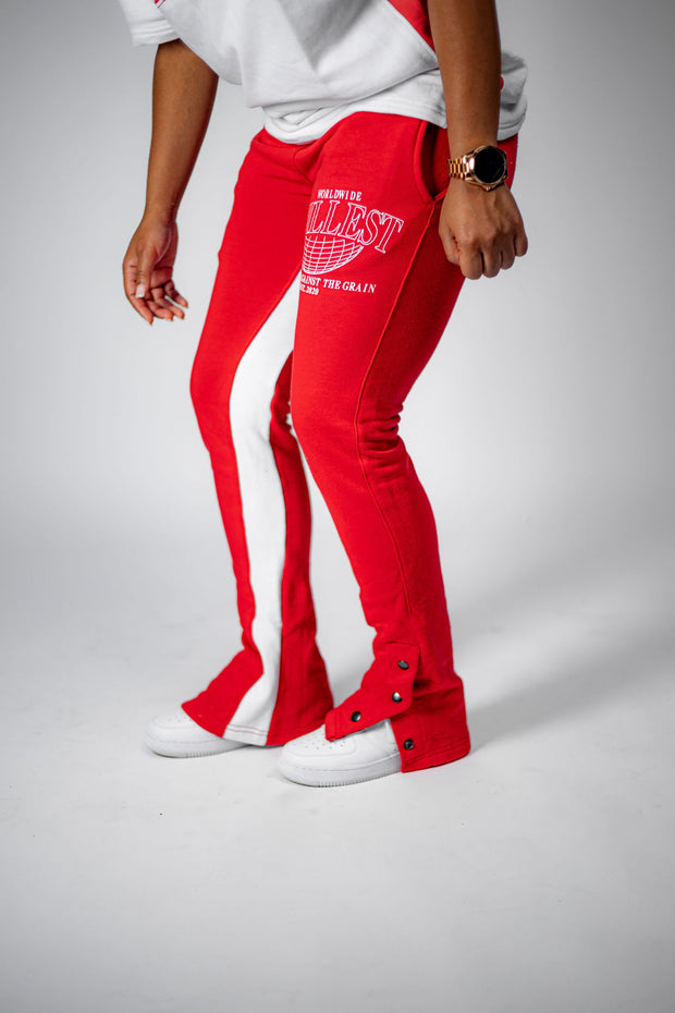 Trillest Flare Pants 3 Button - Red\White
