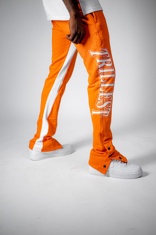 Trillest Flare Pants 3 Button - Orange\White