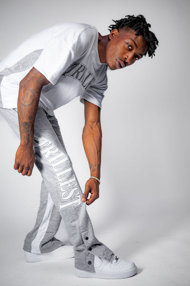 Trillest Flare Pants 3 Button - Gray\White
