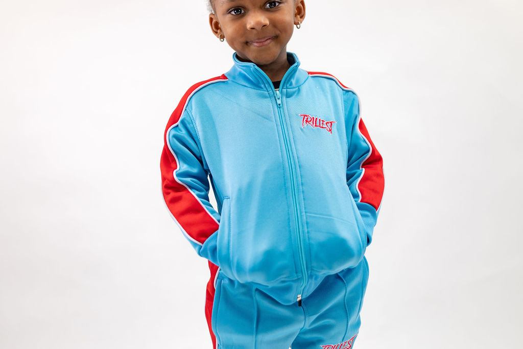 Little Kids Tracksuit - Sky\Red