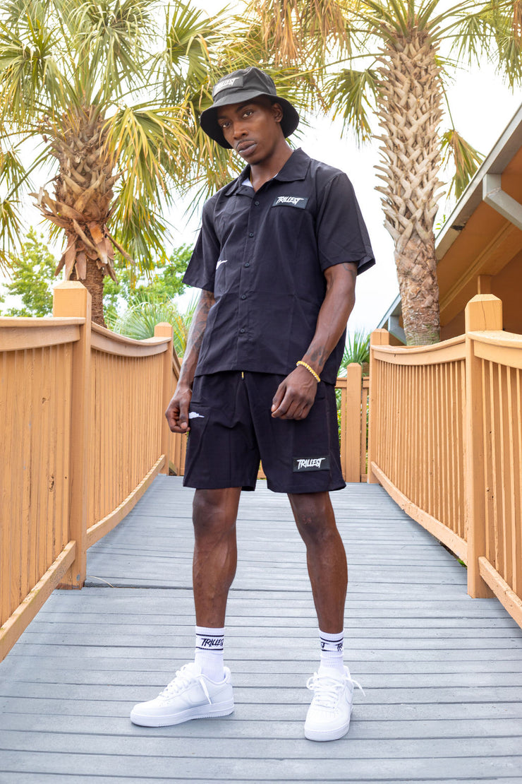 Big T Logo Shorts - Black