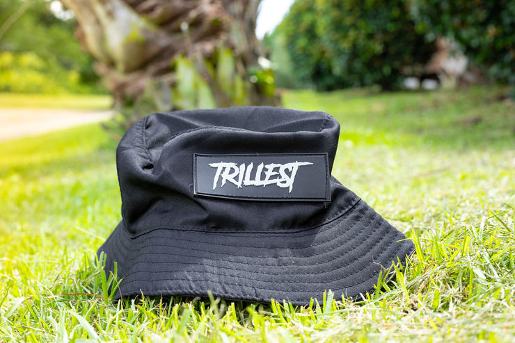 Rubber Patch Logo Bucket Hat - Black