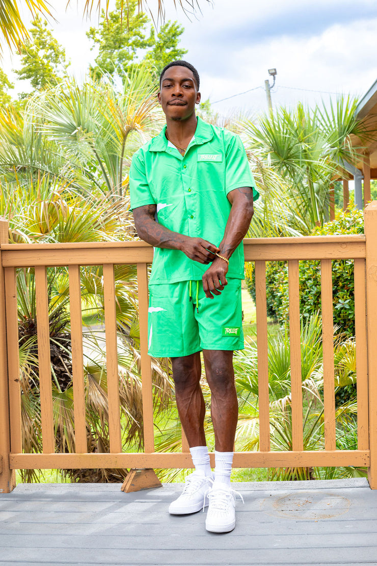 Big T Logo Shorts - Green