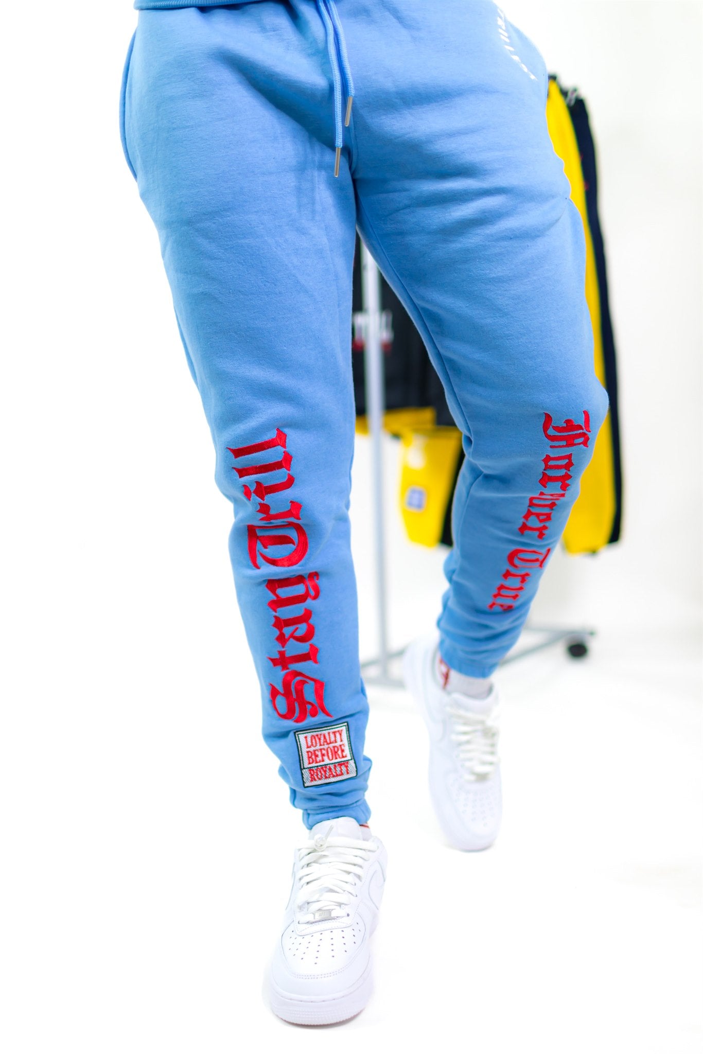 Trillest Sky Blue Multi Logo Sweatpants