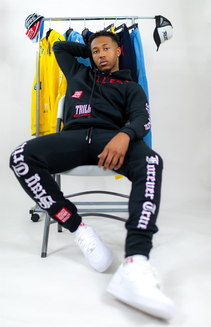 Trillest Black Multi Logo Sweatpants