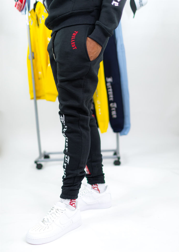 Trillest Black Multi Logo Sweatpants