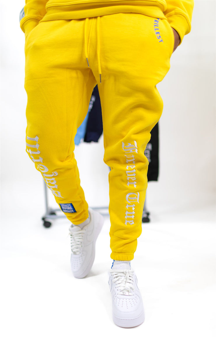 Trillest Yellow Multi Logo Sweatpants