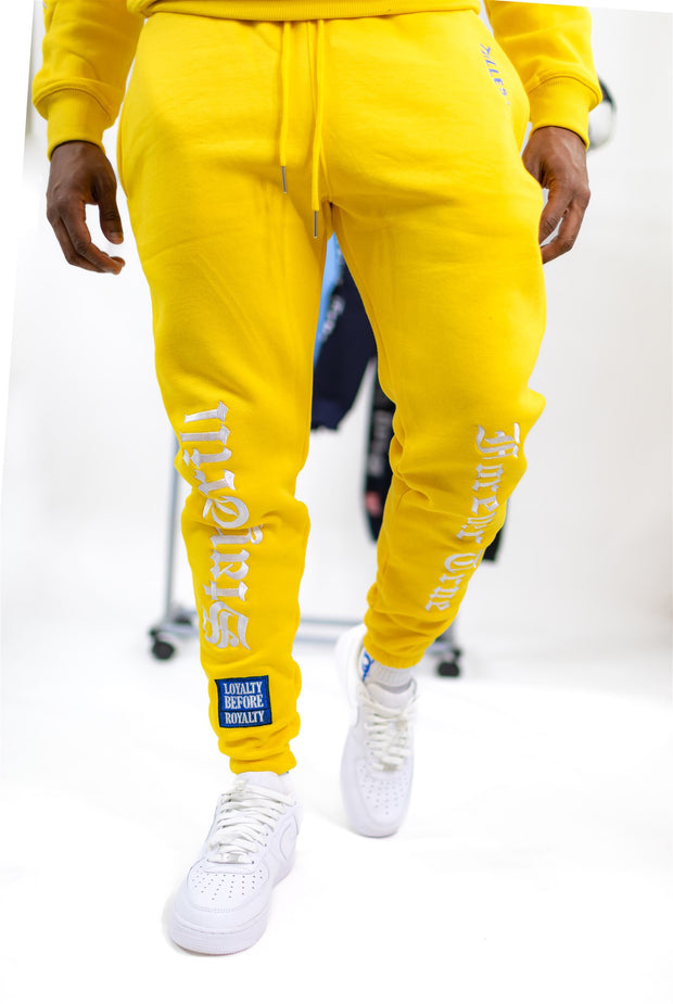 Trillest Yellow Multi Logo Sweatpants