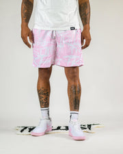 Graffiti Shorts - Pink\White