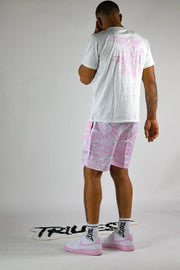 Graffiti Shorts - Pink\White
