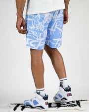 Graffiti Shorts - Sky Blue\White