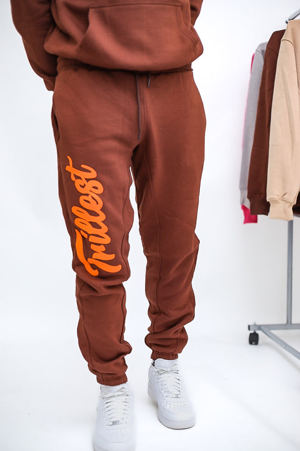 Trillest Oversize Sweatpants - Brown\Orange