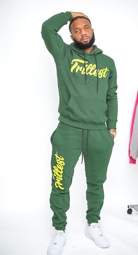 Trillest Oversize Sweatpants - Green\Yellow