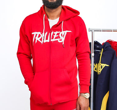 Trillest Zip Up Hoodie - Red\White