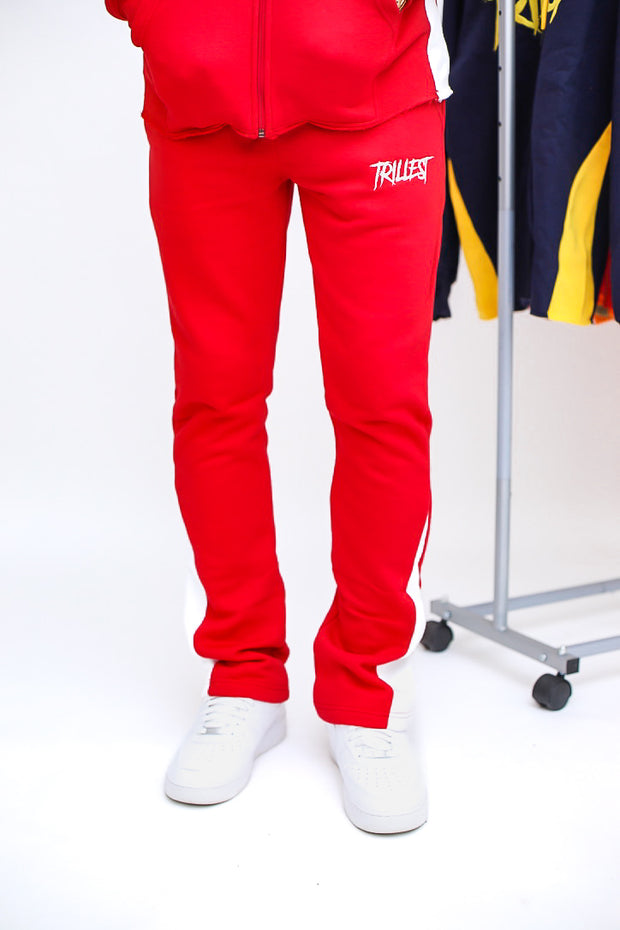 Trillest Flare Panel Pants - Red\White