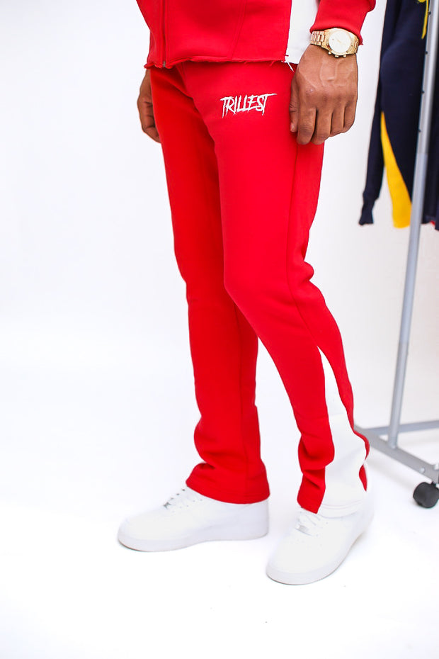 Trillest Flare Panel Pants - Red\White