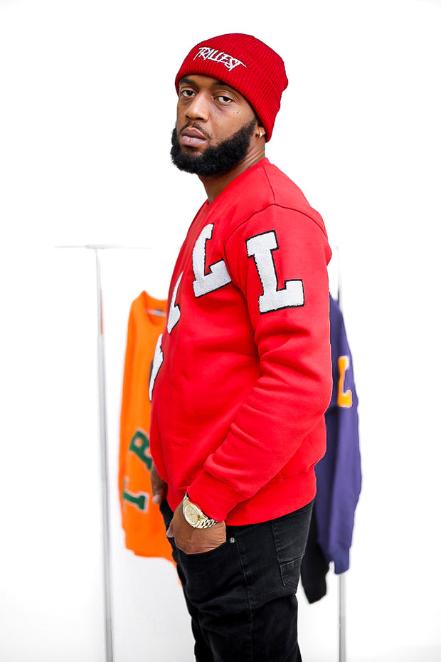 Trillest Big Logo - Red/White - Unisex Crewneck