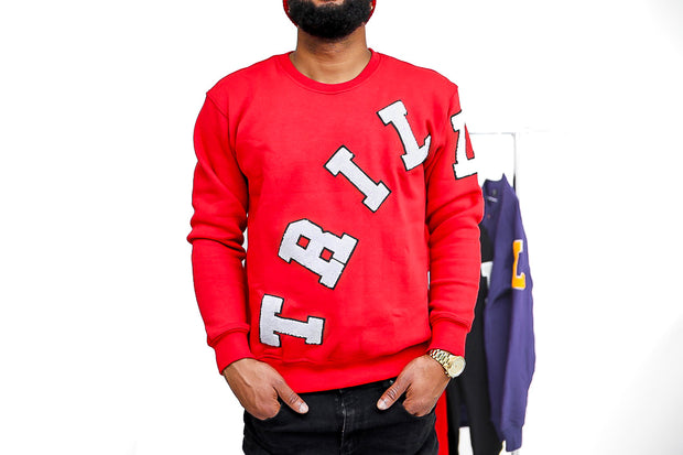 Trillest Big Logo - Red/White - Unisex Crewneck