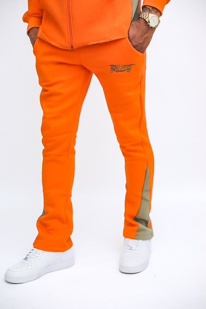 Trillest Flare Panel Pants - Orange\Green – Trillest Co