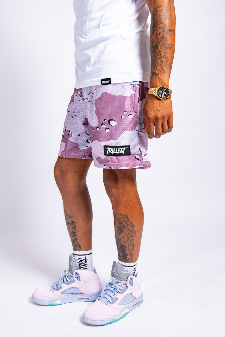 Trillest Mauve Desert Camo Mesh Shorts