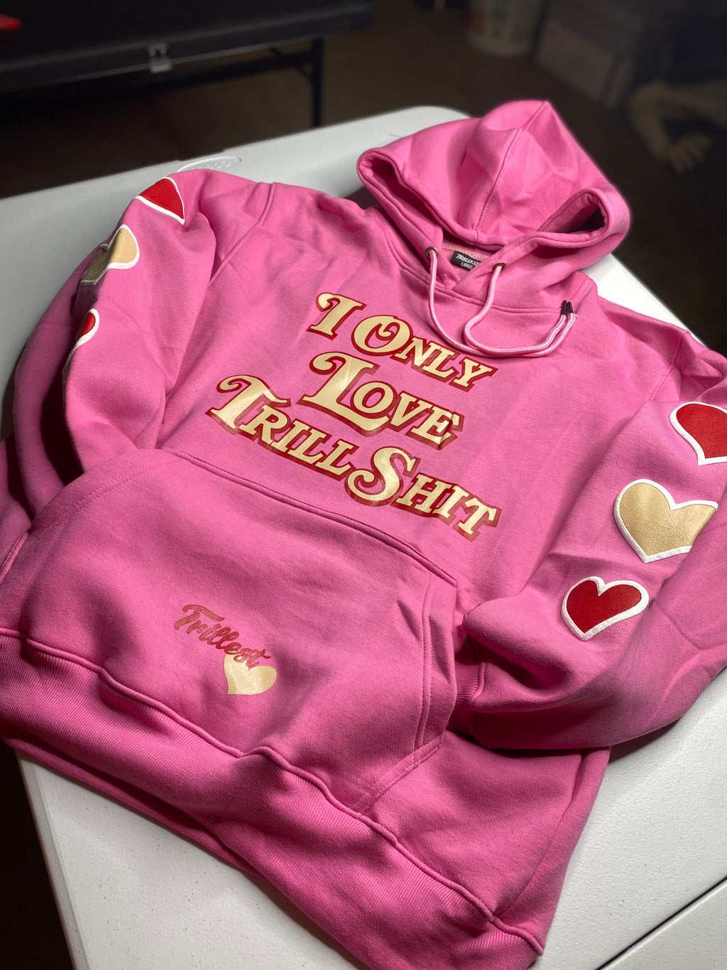 Trillest Love Hoodie - Pink w/ Red/Cream