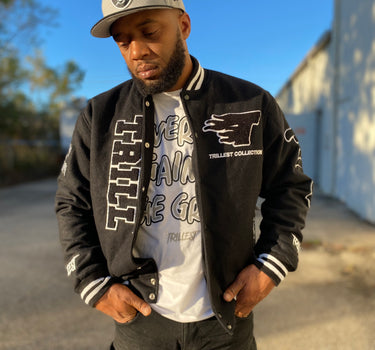 Trillest Black/White Varsity Jacket