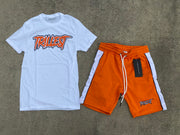 Trillest Orange/White Track Shorts