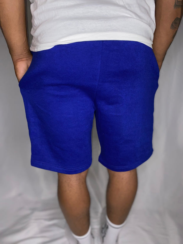 Trillest Royal Blue Cotton Fleece Shorts