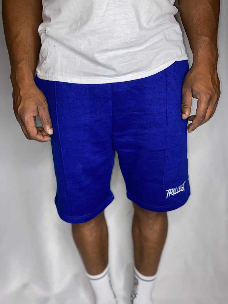 Trillest Royal Blue Cotton Fleece Shorts