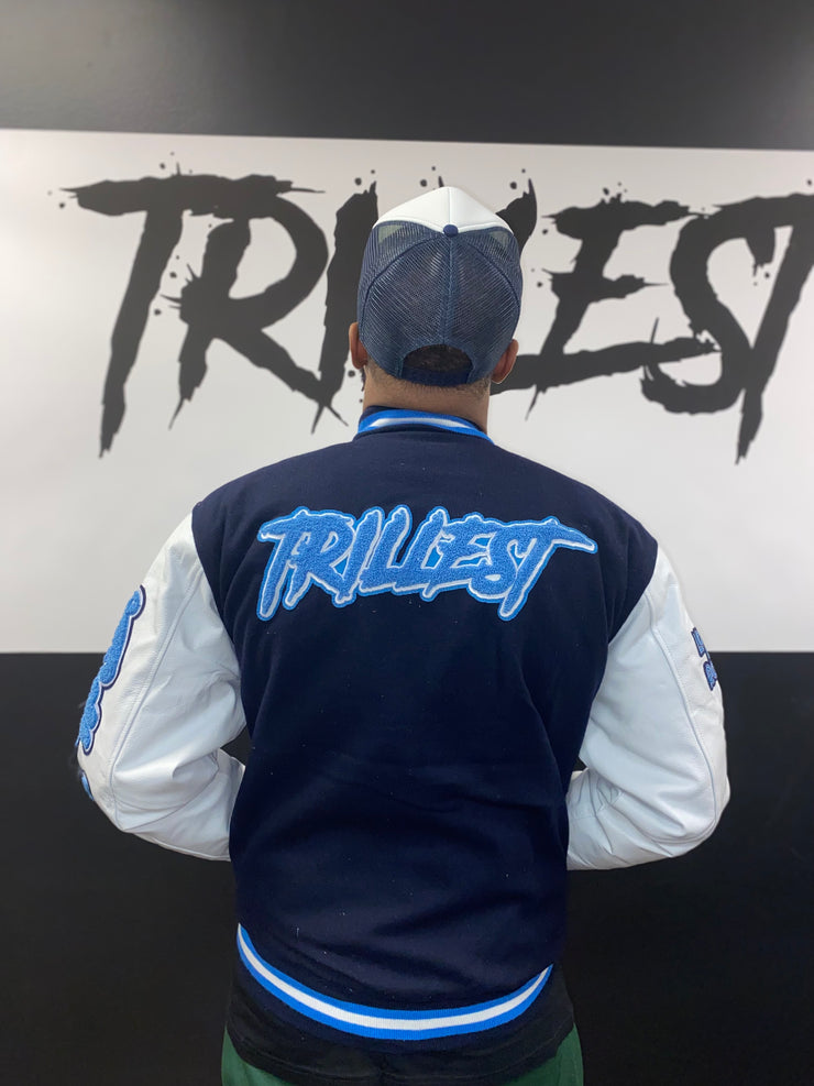 Trillest Navy Blue Varsity Jacket