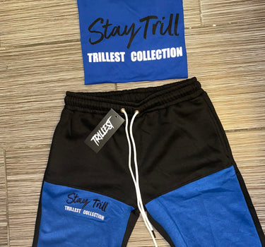 Stay Trill Black/Royal 2 Tone Shorts