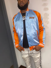 Trillest Reversible Bomber Jacket - Orange/Blue/White